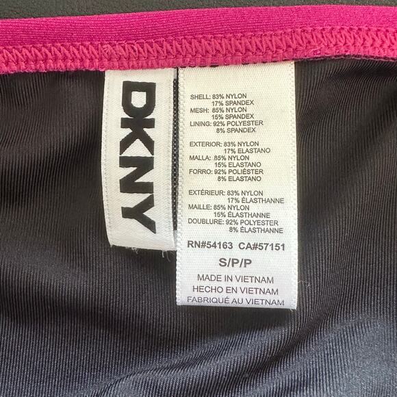 NWOT DKNY Magenta Satin-Look Ruched Pintucked Sunburst 1-Piece Swimsuit – Size S - Picture 8 of 8